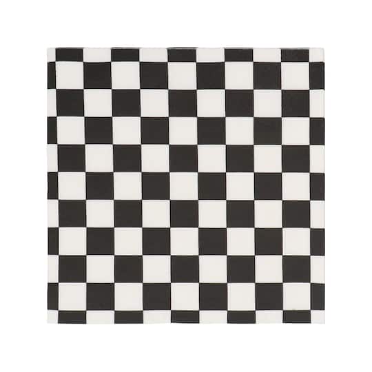 12 Packs: 20 ct. (240 total) Black & White Checker Lunch Napkins by Celebrate It™